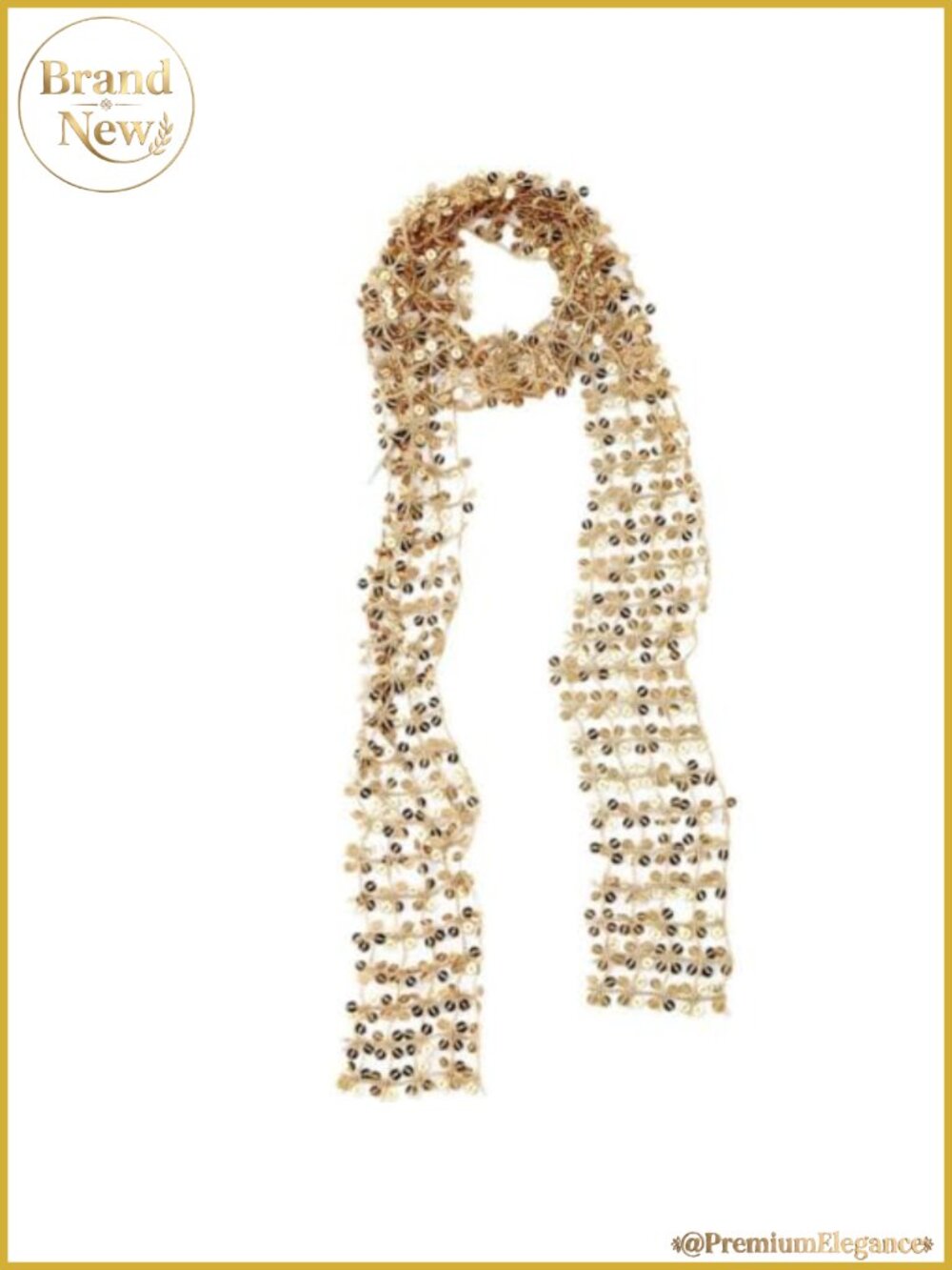 Skinny Sequined Scarf Belt Women Evening Wrap Thin Lightweight Fashion Accessory